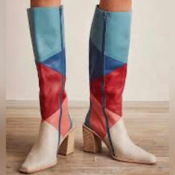 Jeffrey Campbell Shoes - Jeffrey. Campbell RARE PATCHWORK CALIMITY KNEE HIGH HEEL BOOTS 8 HOT!